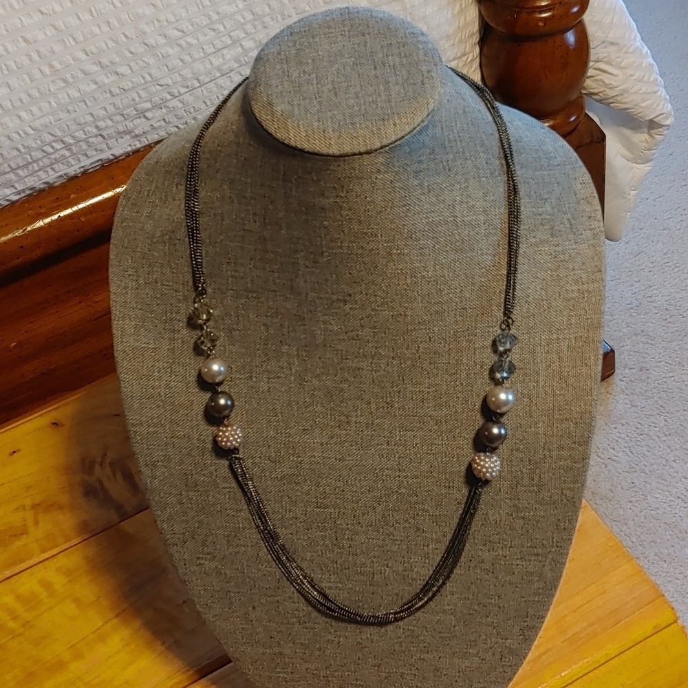 RMN Roman Company Signed Vintage Multi strand Beaded Necklace